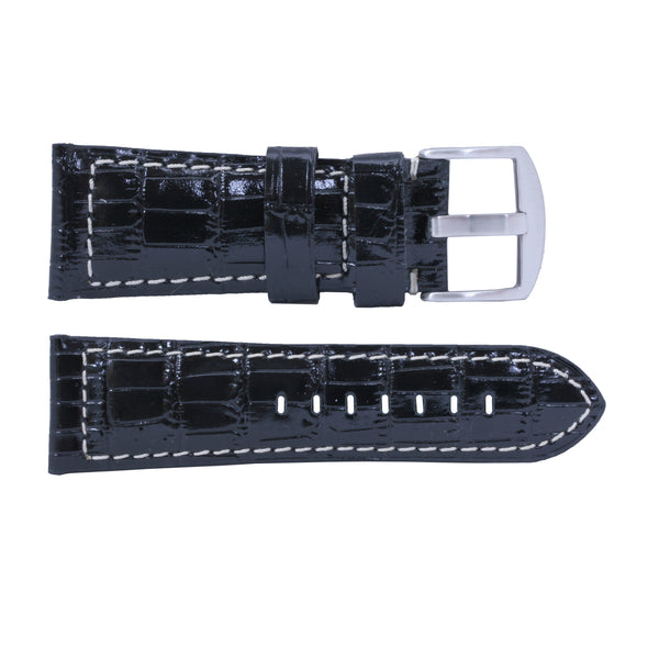 Banda No. 148 Panerai Style Crocodile Grain Fine Leather Straps (26mm~28mm)