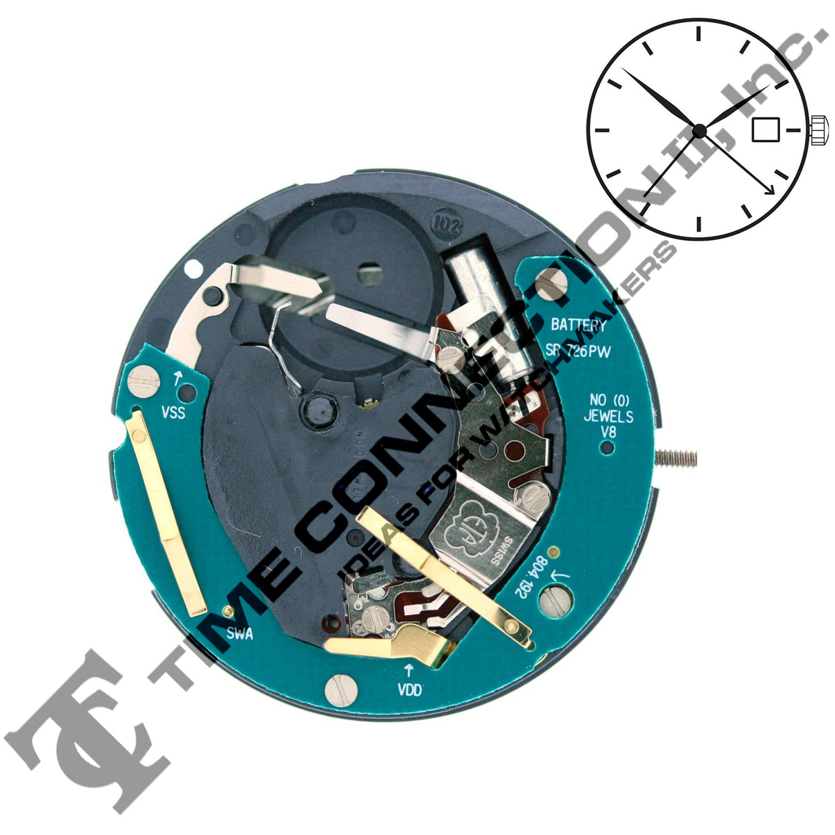 ETA 804.192 3 Hands Swiss Made Quartz Movement Ht. – Time