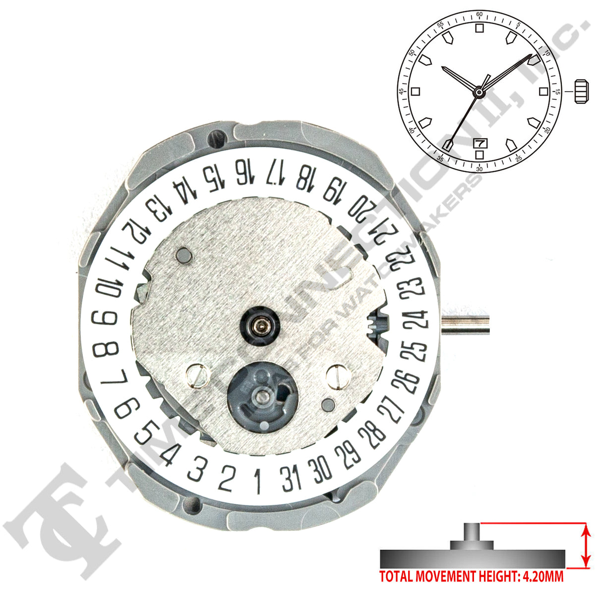 Miyota/Citizen LTD GL12-D6 Japan Quartz Movement Ht. 4.20MM – Time