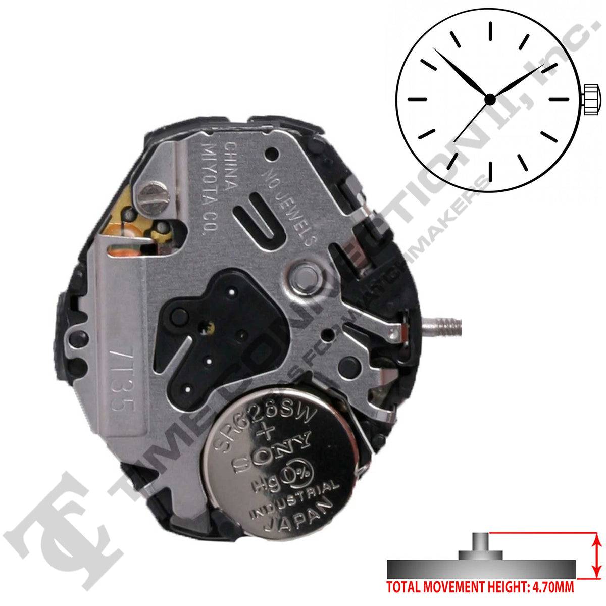 Miyota/Citizen LTD 7T35 Japan Quartz Movement Ht. 4.70MM – Time