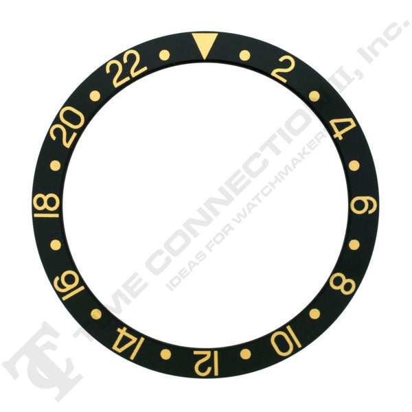 315-16718-1 Bezel Insert (Black/Gold) to Fit Rolex GMT Sapphire model
