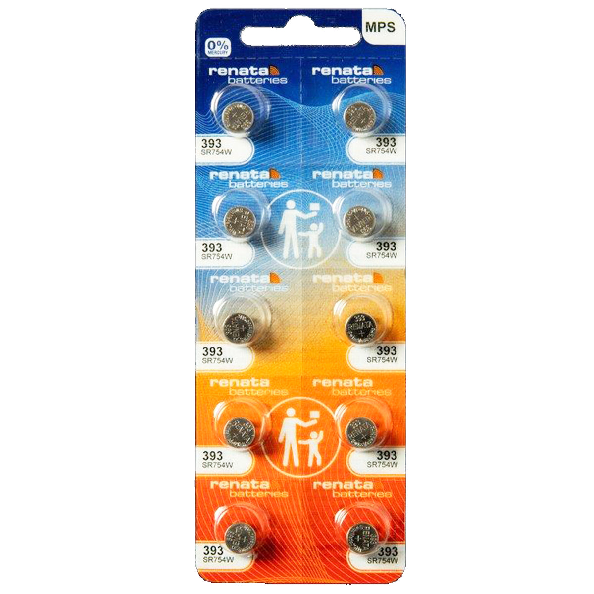 10 Batterie Renata 393 SR754W Ossido D'argento Per Orologio, Confezione Originale - Foto 5
