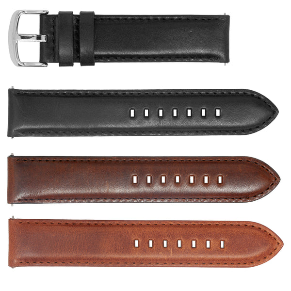 ZRC No. 374 Cowhide Smooth Fine Leather QUICK RELEASE Straps Stitched (18mm~22mm)