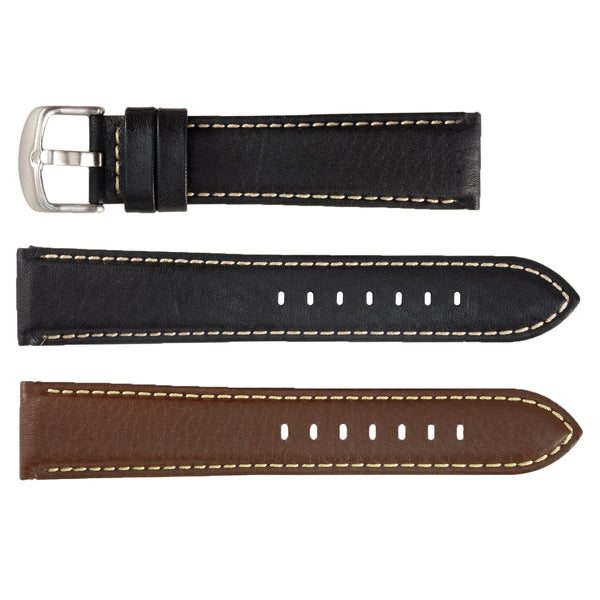 ZRC No. 552 Long Bull Fine Leather Straps with Contrast Stitching (18mm~24mm)