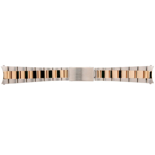 20mm Italian Oyster Style 14K Yellow Gold  & Stainless Steel Two-Tone Band