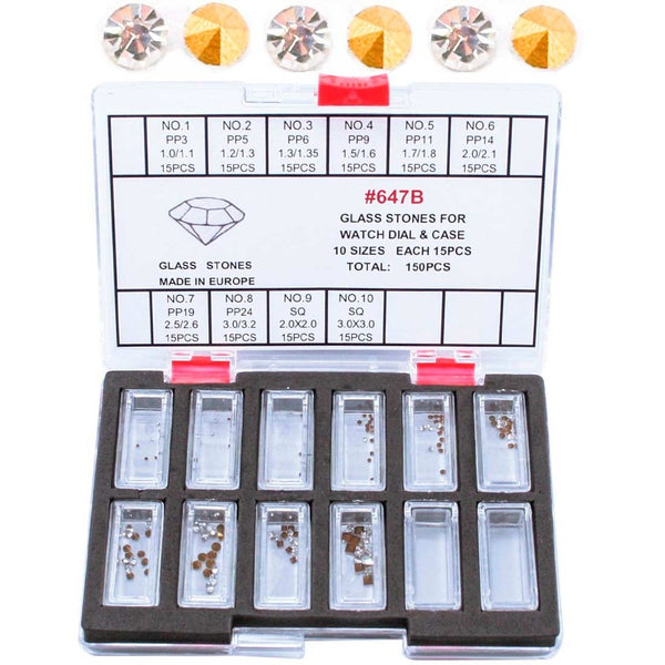 Rhinestones Kit for Watches Assortment (Total of 150 Pieces)