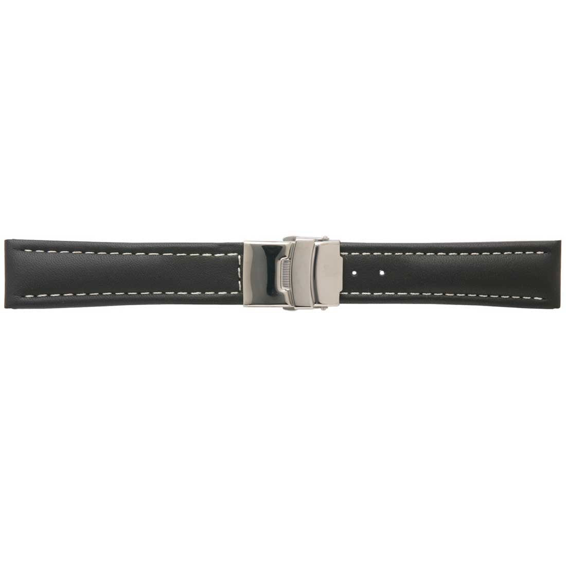 Banda No. 515 Smooth Waterproof Fine Deployment Buckle Leather Straps (18mm~24mm)