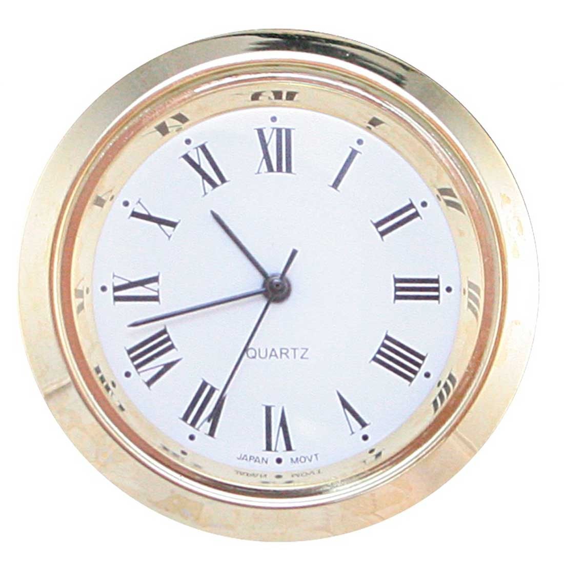 Clock Inserts 35mm (1 3/8") Yellow Bezel, White Roman Dial