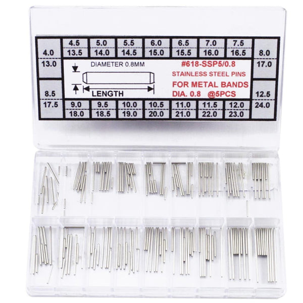 0.8mm Straight Stainless Steel Pins Assortment (180 Pieces)