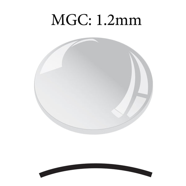 MGC: 1.2mm Thick Round Concave Low Dome Mineral Glass Crystal