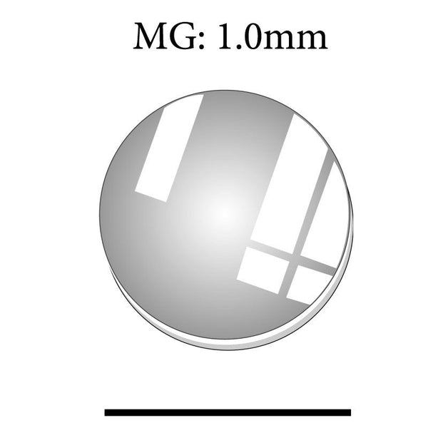 MG 1.0mm 14.1 mm Thickness Round Flat Mineral Glass Crystals