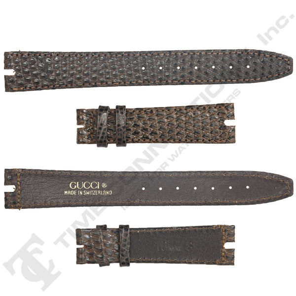 Brown Lizard Grain Leather Strap for Gucci Watches No. 180 (16mm x 14mm)