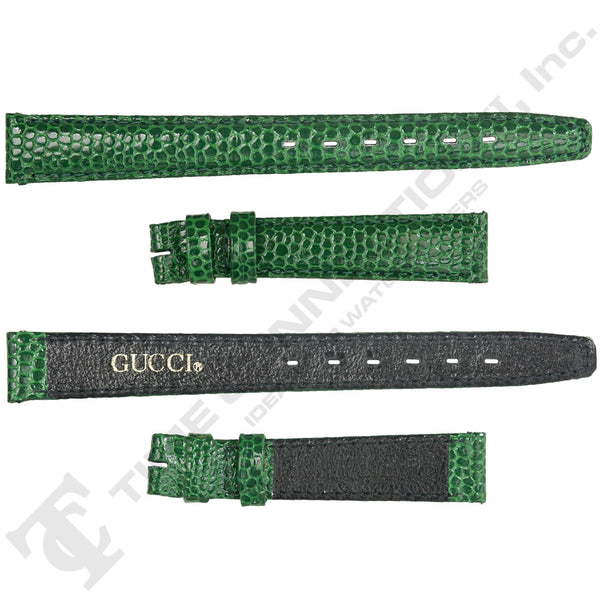 Green Lizard Grain Leather Strap for Gucci Watches No. 182 (12mm x 10mm) SHORT BAND
