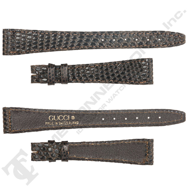 Brown Lizard Grain Leather Strap for Gucci Watches No. 183 (15mm x 12mm)