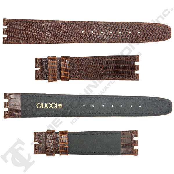 Brown Lizard Grain Leather Strap for Gucci Watches No. 194 (16mm x 14mm)