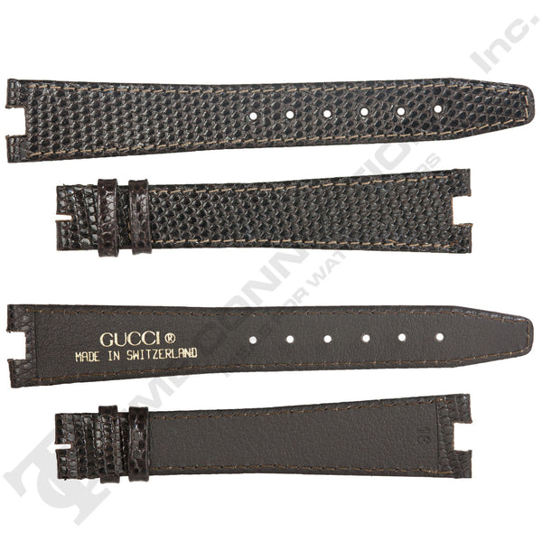 Brown Lizard Grain Leather Strap for Gucci Watches No. 201 (18mm x 14mm) LONG BAND
