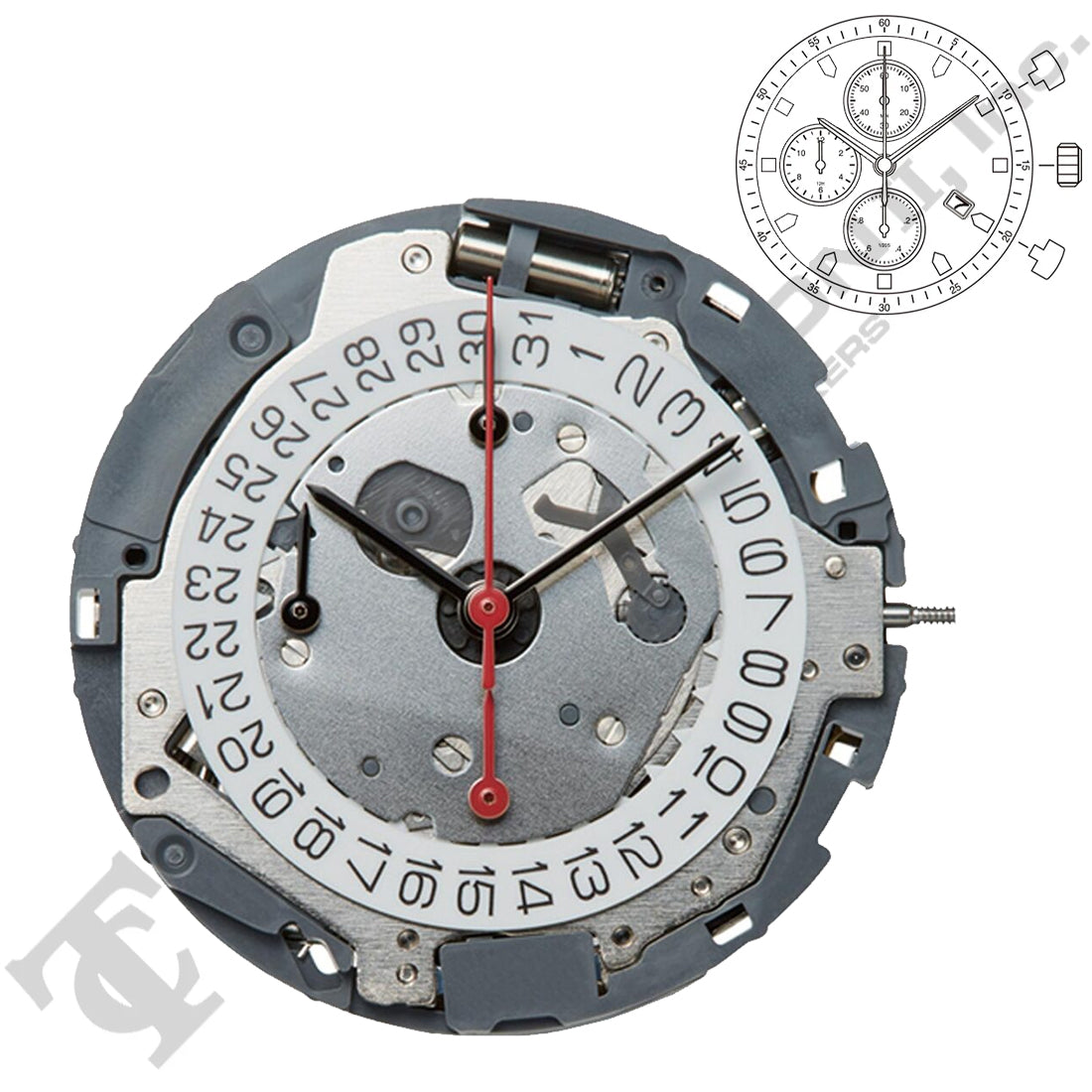 Miyota/Citizen LTD 0S60 3 Hands Japan Chronograph Quartz Movement Ht. 6.00MM (Various Dates)
