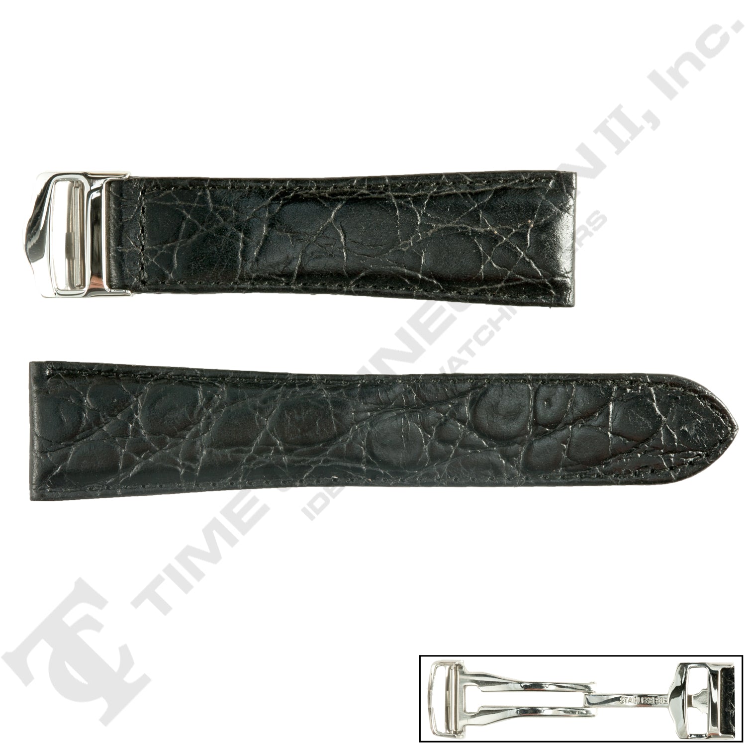 Banda No. 118 African Crocodile Grain Deployment Buckle Leather Straps (12mm~22mm)