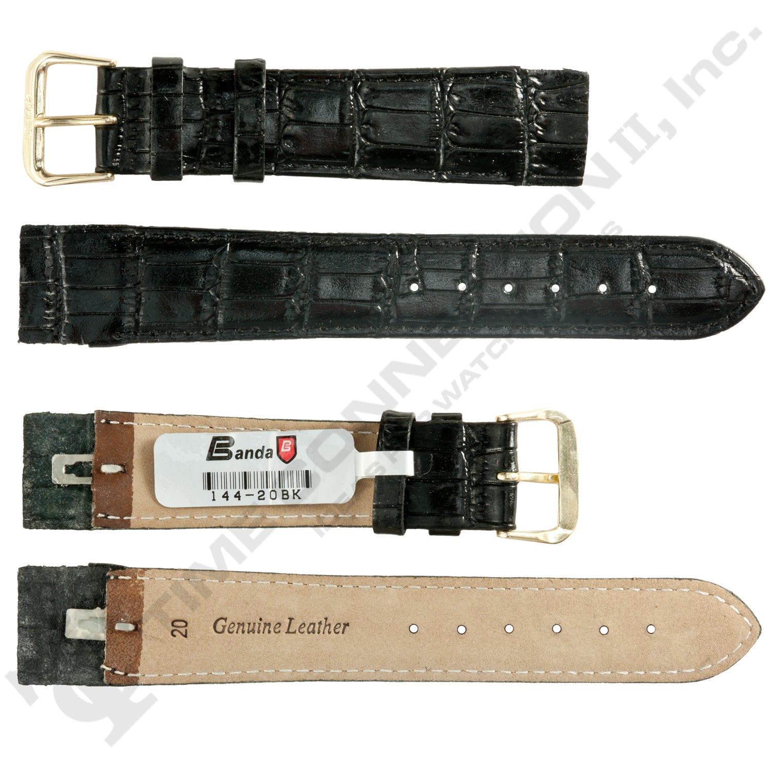Banda No. 144 Crocodile Grain Fine Open End Leather Straps (10mm~20mm)