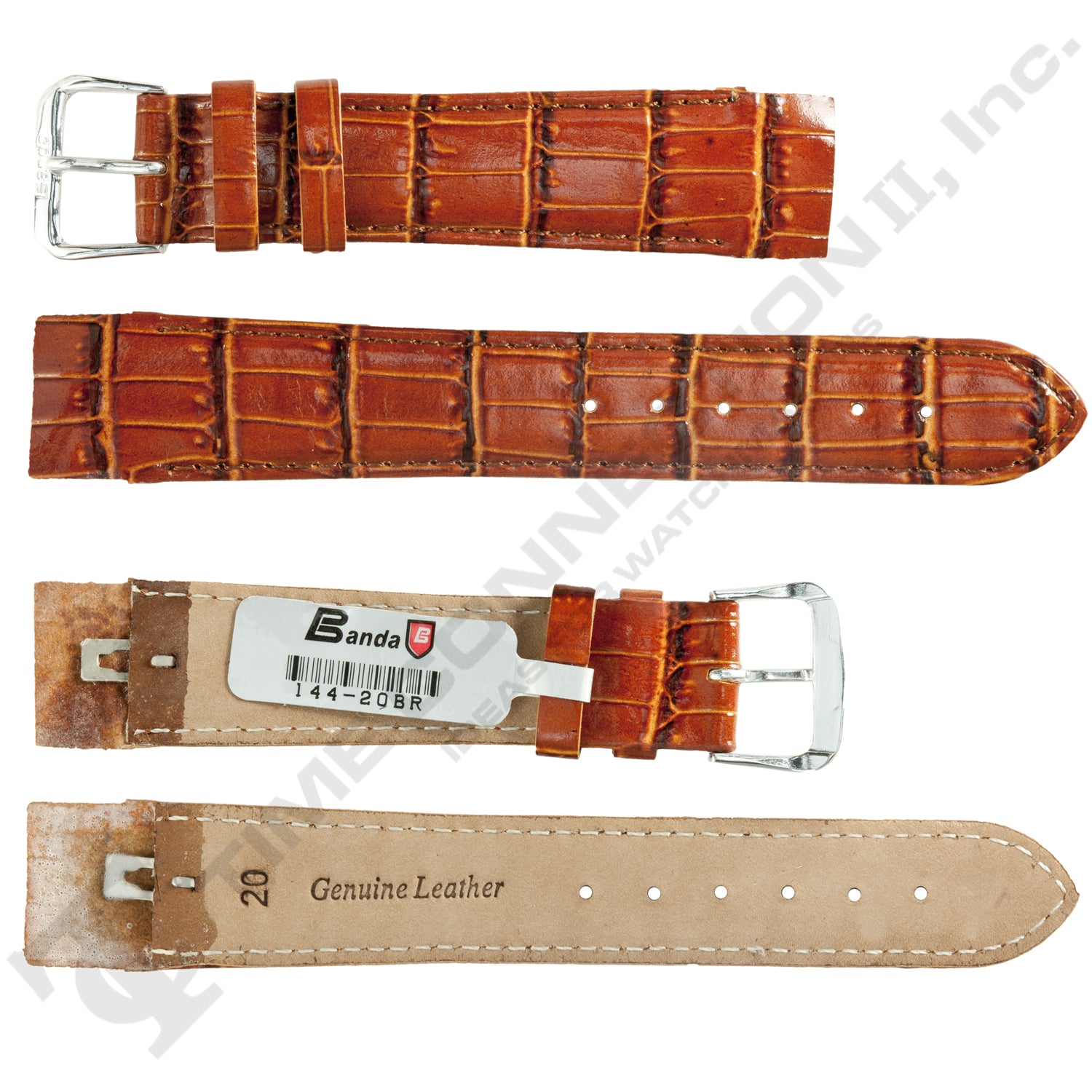 Banda No. 144 Crocodile Grain Fine Open End Leather Straps (10mm~20mm)