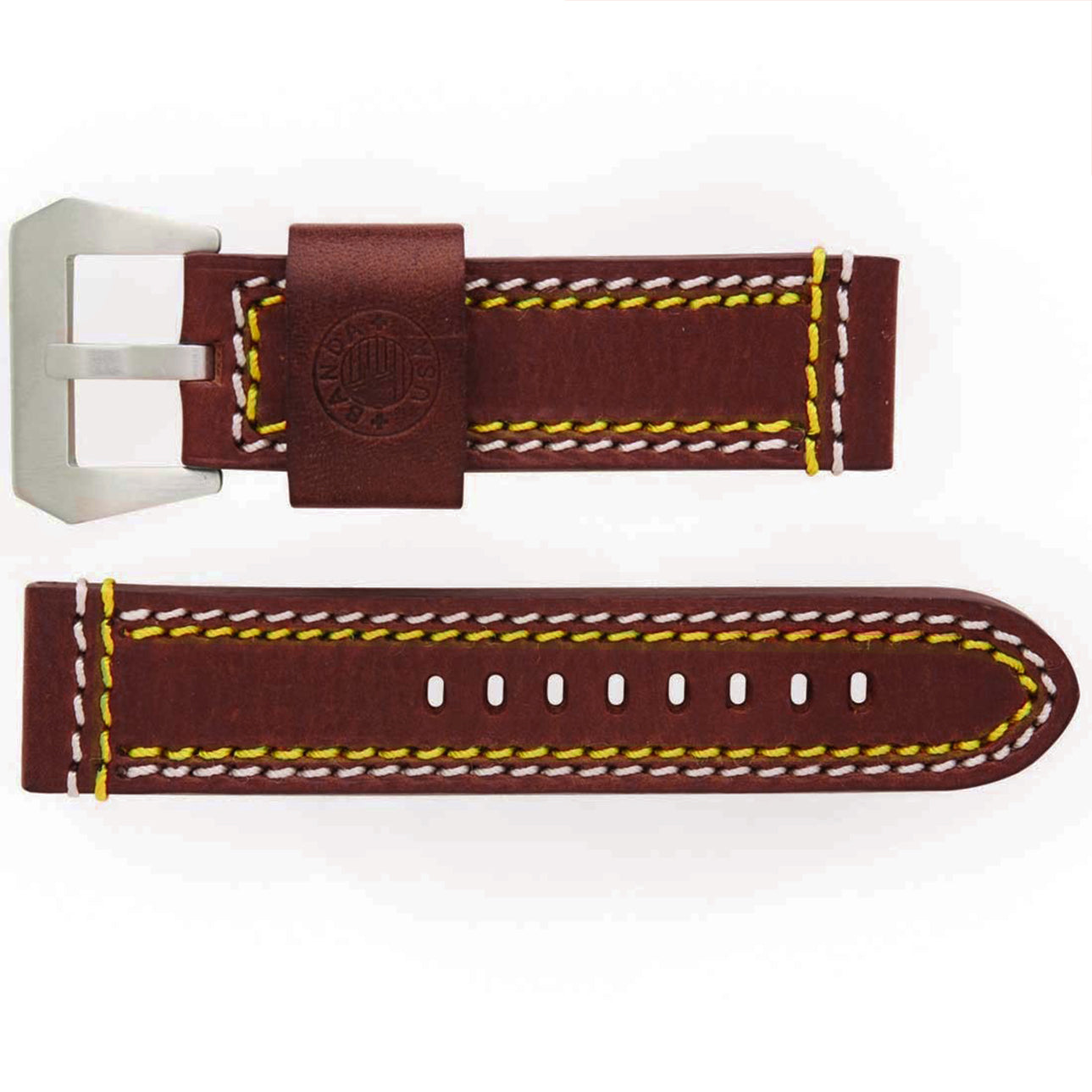 Banda No. 318 Cowboy Stripe Fine Leather Straps (20mm~26mm)
