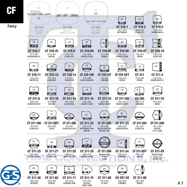 G-S FANCY (CF) CYLINDER FANCY CRYSTALS - PLASTIC FLAT LOWER EDGE