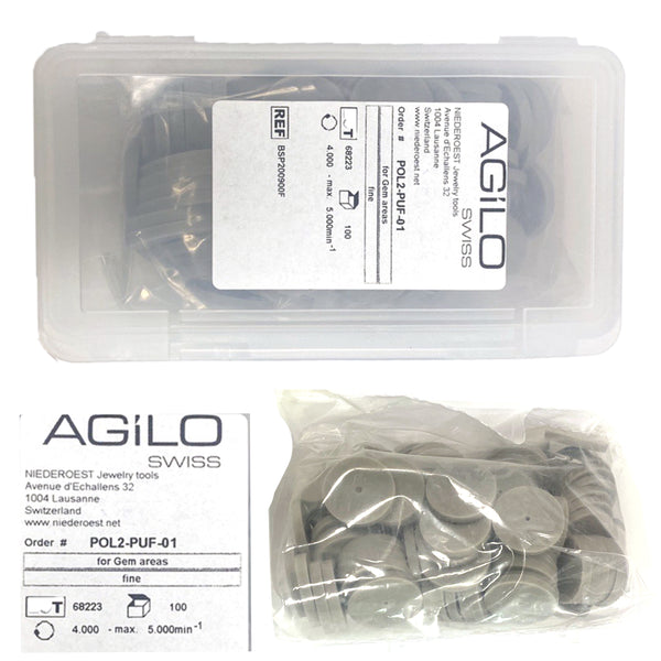 AB-245, Agilo Swiss Pumice Wheels (Box of 100) NEW LOOK