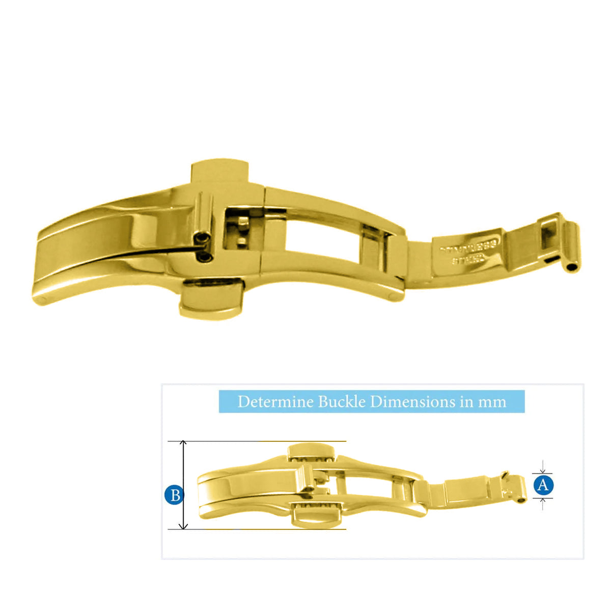 Solid Butterfly Buckles With 2 Push Buttons (Various Sizes)