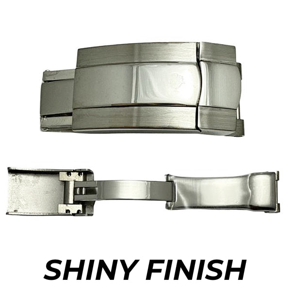 BC38, Stainless Steel Shiny Finish Watch Buckle Clasp Fits Rolex (16mm)