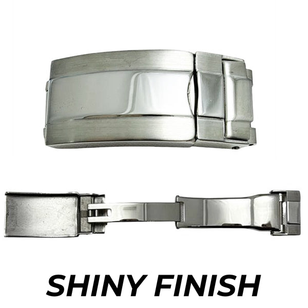 BC40, Stainless Steel Shiny Finish Watch Buckle Clasp Fits Rolex (16mm)