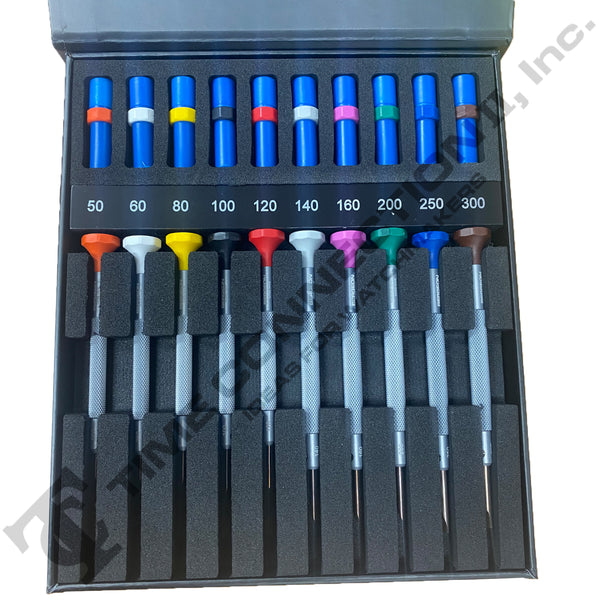 Bergeon 31081-AC10 Set Of 10 Aluminum Antimagnetic Screwdriver Watchmakers Set