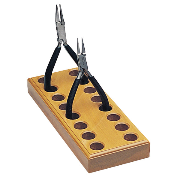 BN-326, Wooden Pliers Block with 16 Holes (8 1/4" x 3" x 1")