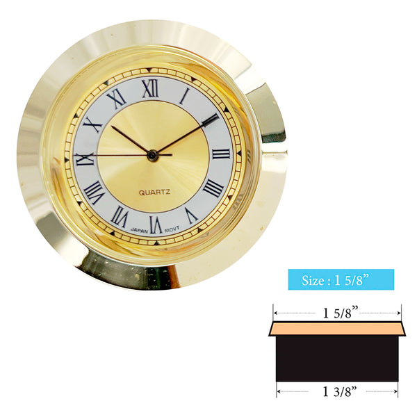 Clock Inserts 42mm (1 5/8") Yellow Bezel, White Roman Dial