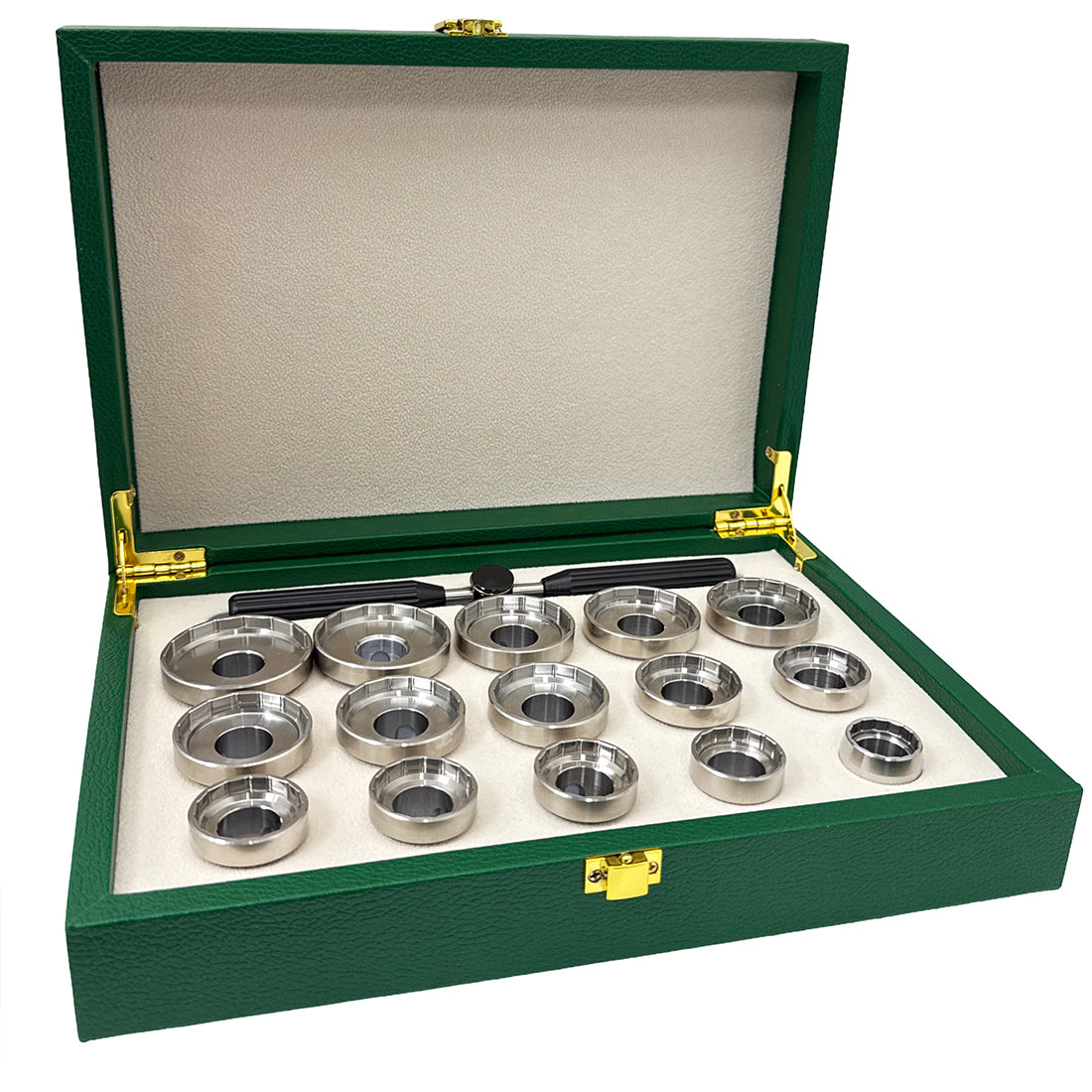 Watch Case Back Bottle Opener Kit For Breitling Removal Repair Tool Kit with 15 Dies