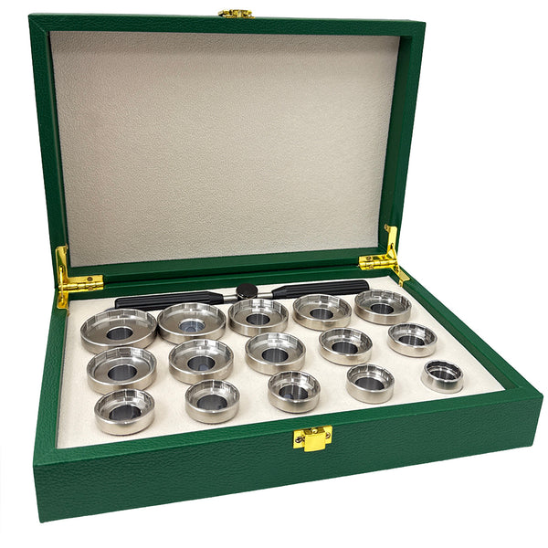 Watch Case Back Bottle Opener Kit For Breitling Removal Repair Tool Kit with 15 Dies