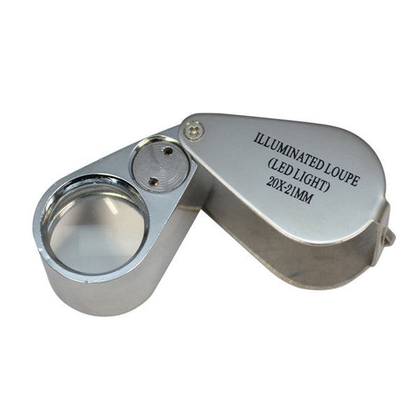 21mm Lens Jewelers Loupe with LED Light (20X)