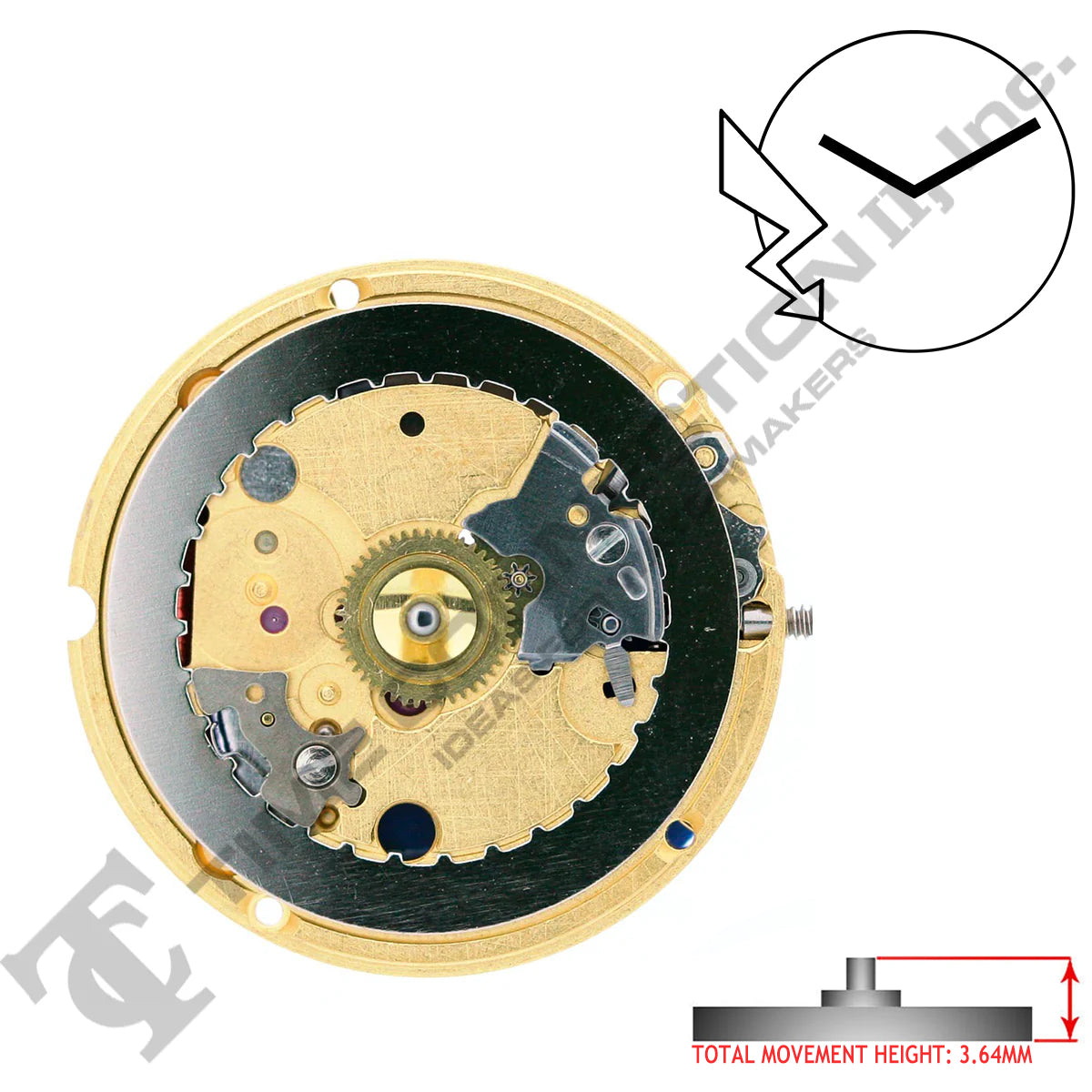 ETA 956.102 2 Hands Swiss Made Quartz Movement Ht. 3.64MM