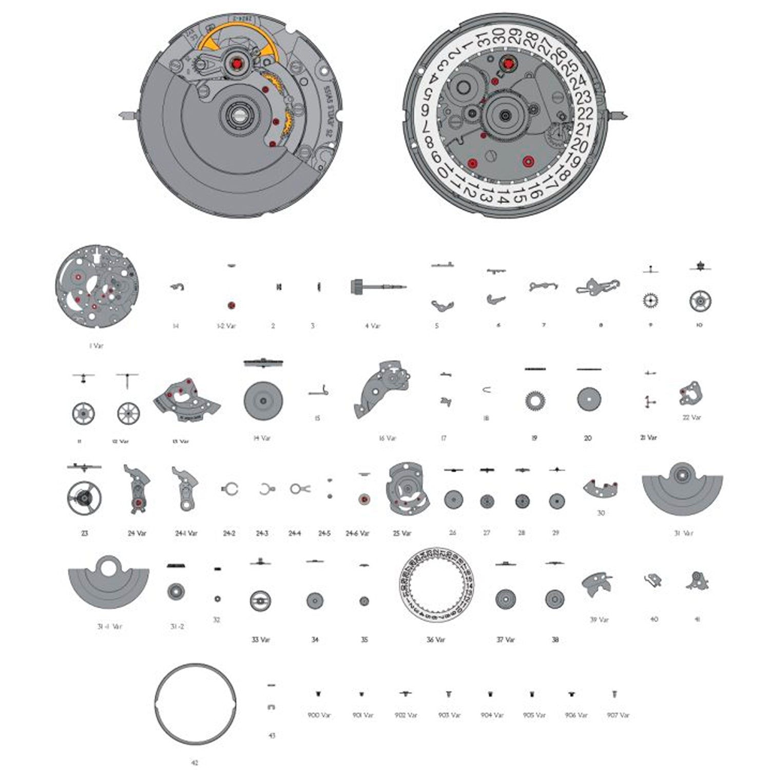 Mouvement de montre SW200-1 Standard Mouvement de montre SW200-1 Standard