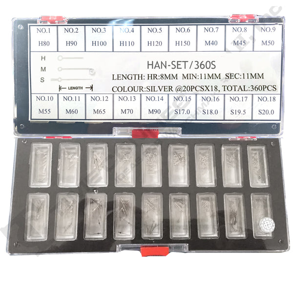 Silver Colored Stick Watch Hands Assortment (360 Pieces)