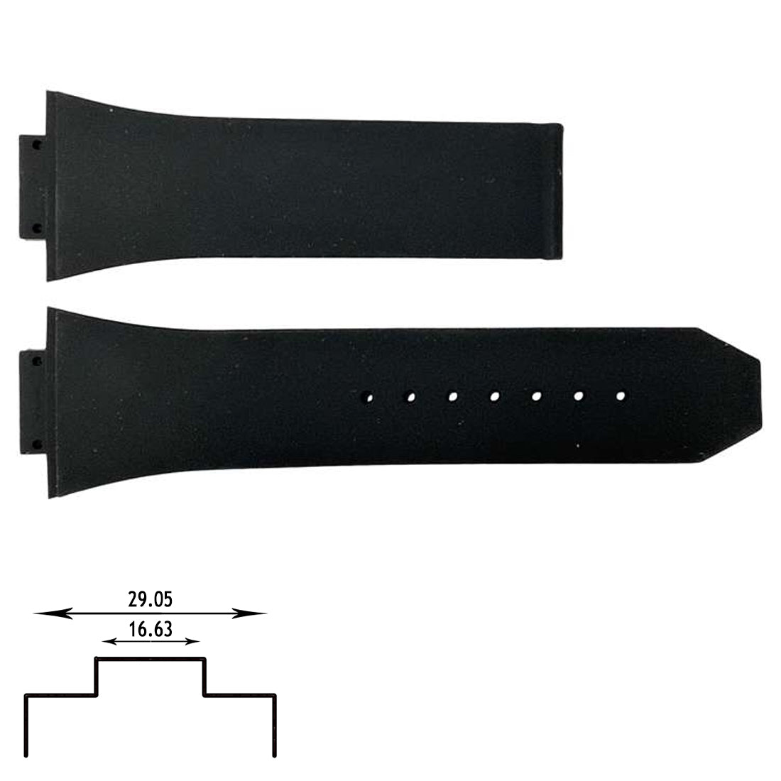 Silicone Watch Band for For Hublot Big Bang Sang Bleu Classic Fusion (17mm x 29mm)