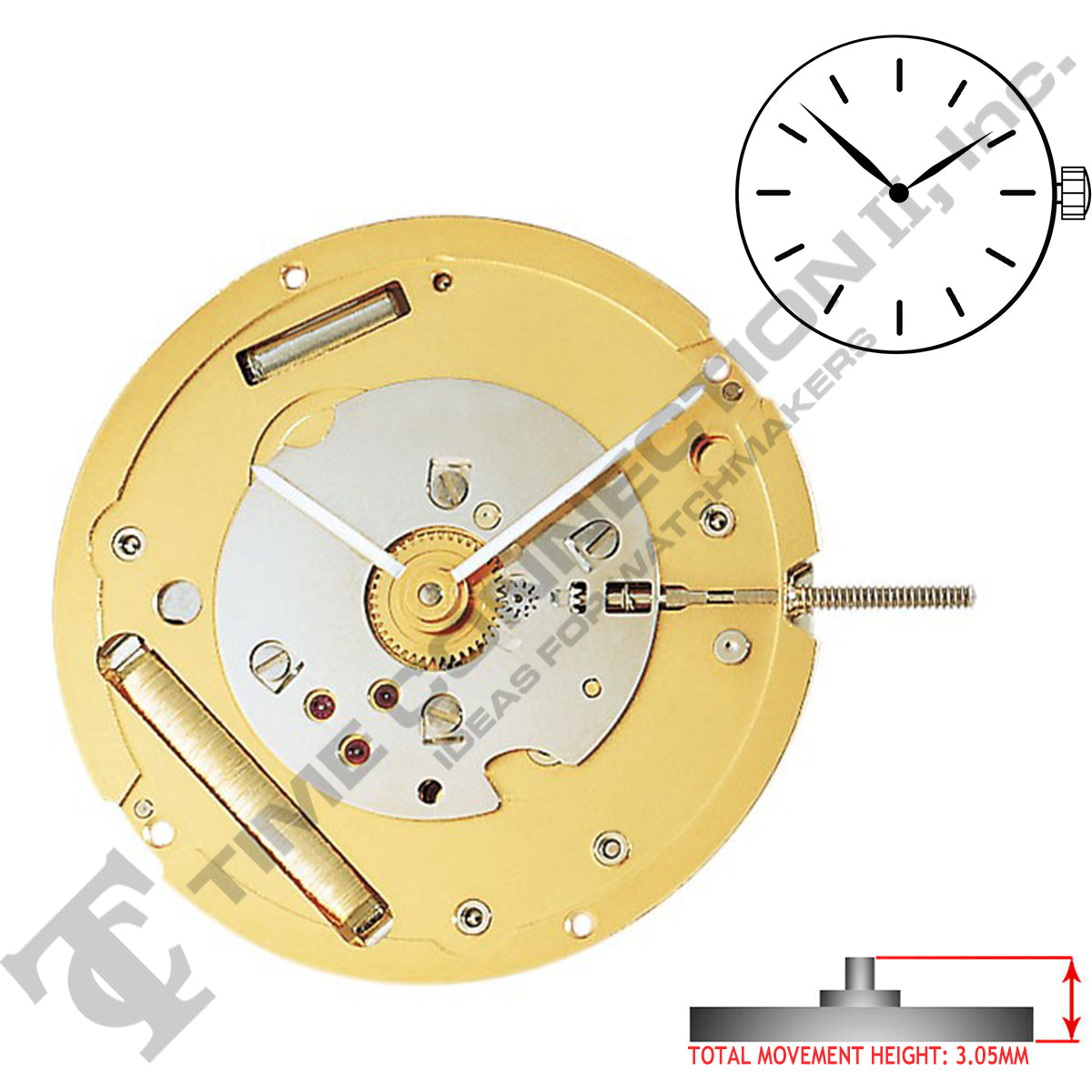 Harley Ronda 1002 2 Hands Swiss Made Quartz Movement Ht. 3.05MM