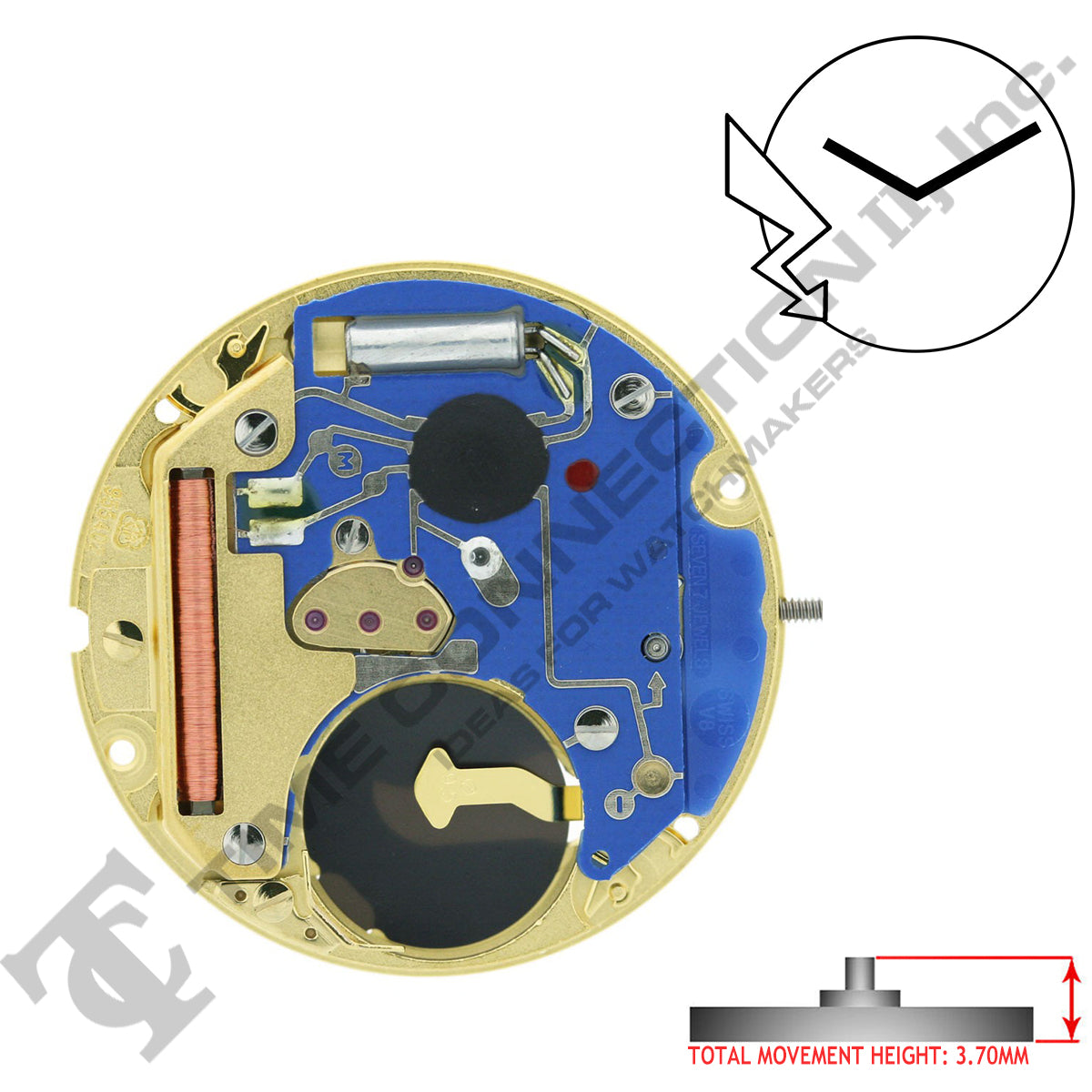 ETA 955.402 2 Hands Swiss Made Quartz Movement Ht. 3.70MM