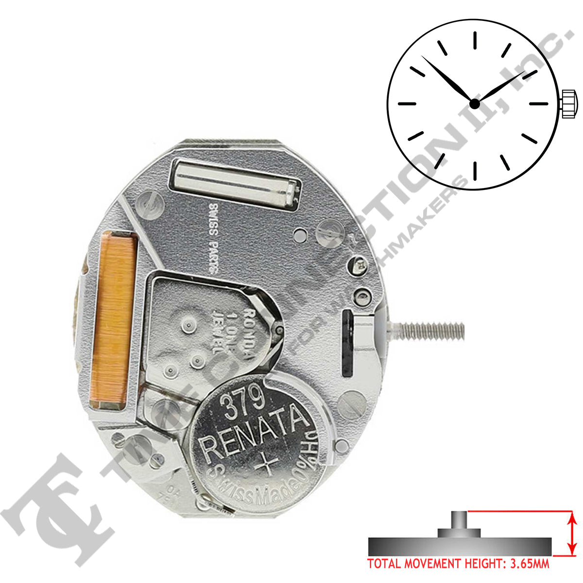 Harley Ronda 751 2 Hands Quartz Movement Ht. 3.65MM