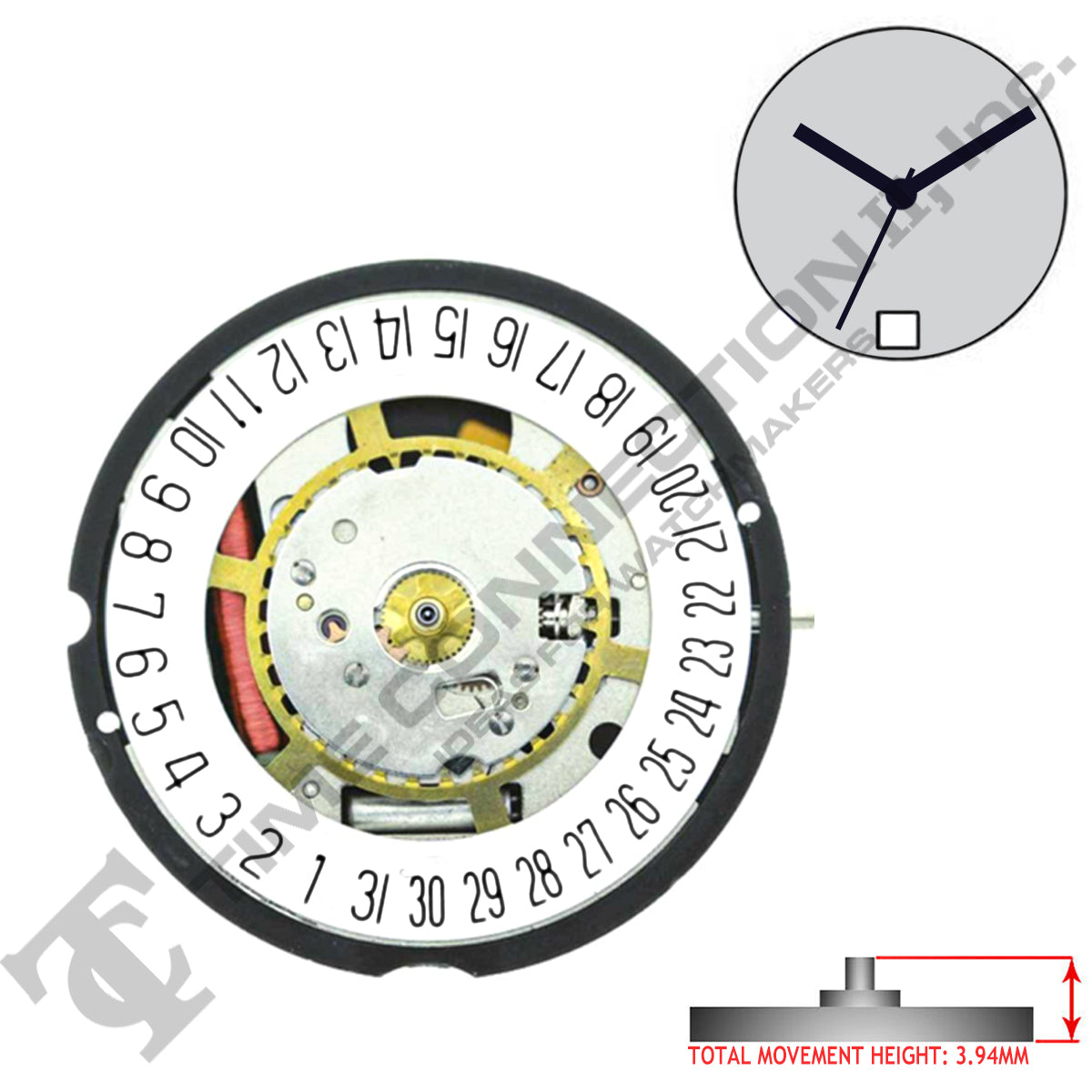 Harley Ronda 715 3 Hands Swiss Made Quartz Movement Ht. 3.94MM (Various Dates)