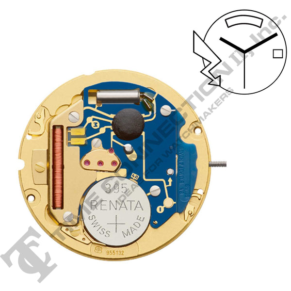 ETA 955.132 3 Hands Swiss Made Quartz Movement Ht.