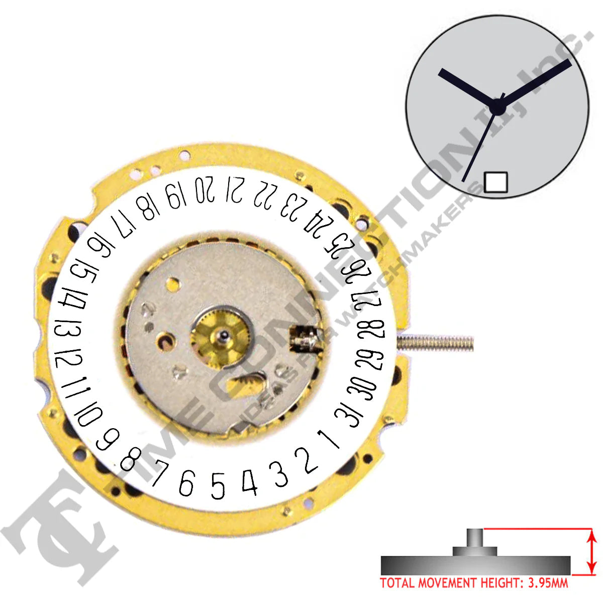 Harley Ronda 705 3 Hands Swiss Made Quartz Movement Ht. 3.95MM (Various Dates)