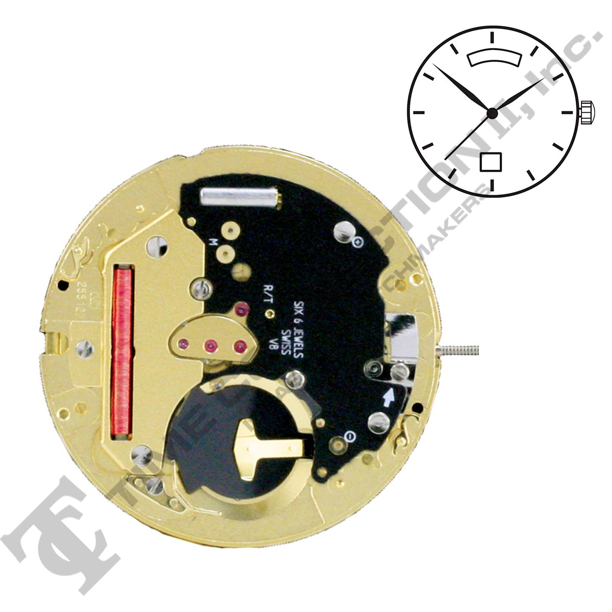 ETA 255.122 3 Hands Swiss Made Quartz Movement Ht.