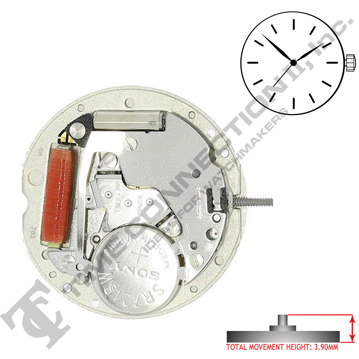 Harley Ronda 783 3 Hands Quartz Movement Ht. 3.90MM – Time Connection ...