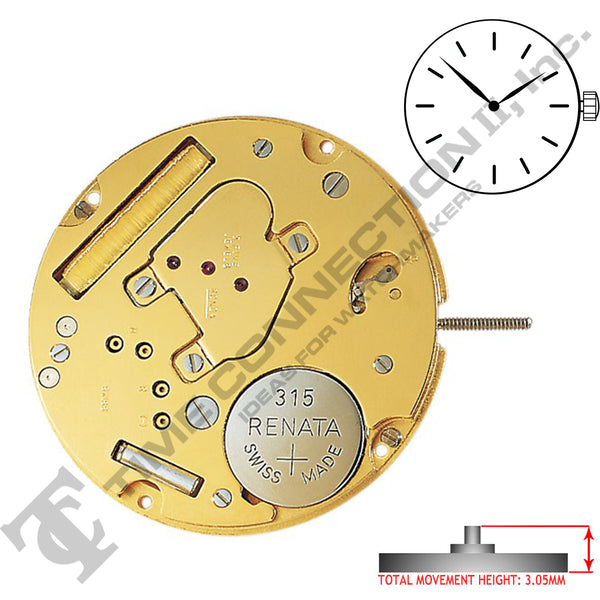 Harley Ronda 1002 2 Hands Swiss Made Quartz Movement Ht. 3.05MM