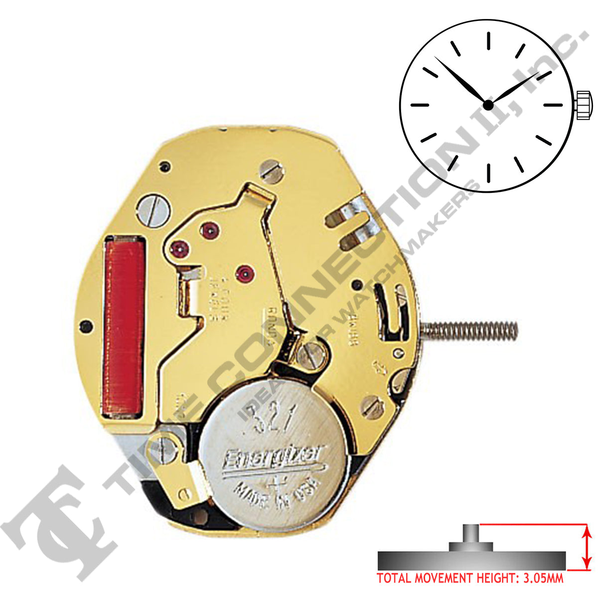 Harley Ronda 1062 2 Hands Swiss Made Quartz Movement Ht. 3.05MM